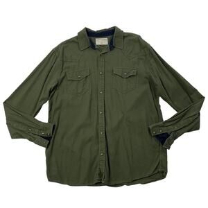 Cody James Shirt Mens L Large Hunter Green Snap Buttons Western Flannel Western